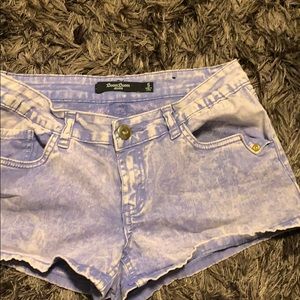 Purple jean shorts